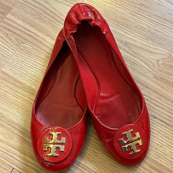 Tory Burch Shoes - Red Patent Tory Burch Flats